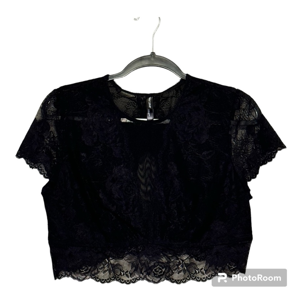 torrid Black Lace Crop Top